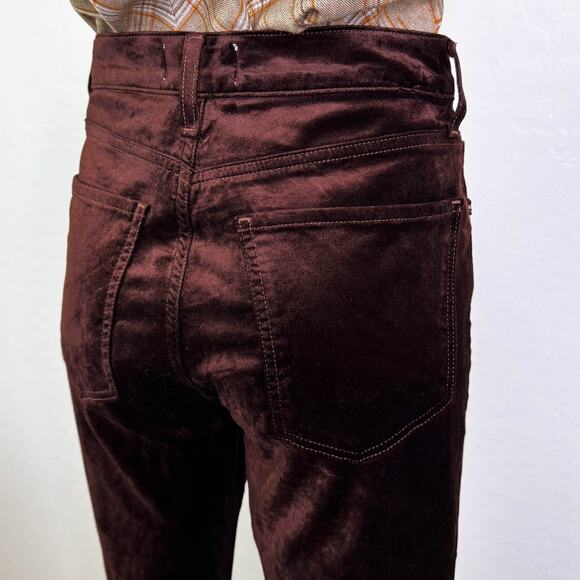 Agolde Nico High Rise Slim Bootcut Velvet Pants Brown Whimsigoth Grunge 32 NWT - Picture 7 of 13